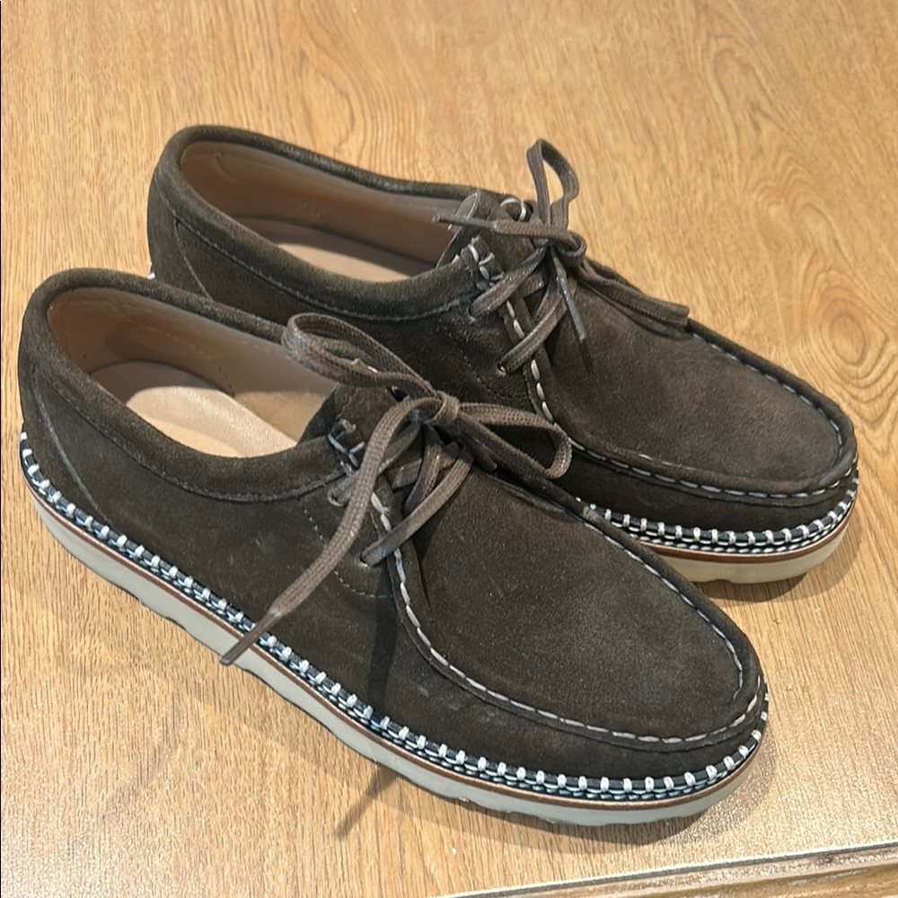 Freda Salvador Brown Suede Lug moccasin